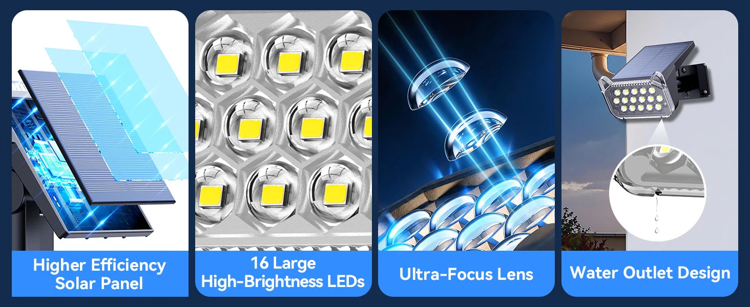 Solar Spot Lights Outdoor Waterproof IP65, Super Bright LEDs with Lens, 6500K 2 Lighting Modes, 2 in 1 Auto On/Off Solar Powered Spotlights for Yard Flag Landscape Tree, Cool White