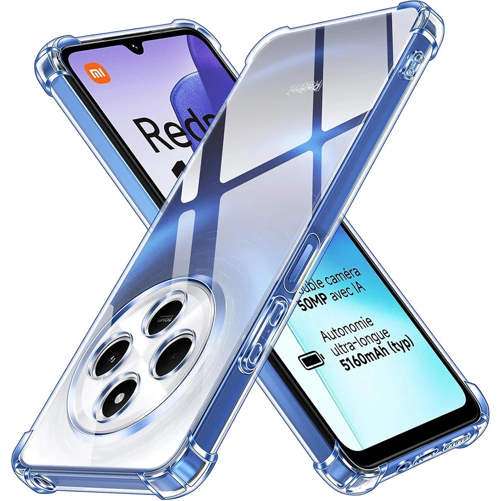 Redmi 14C & Poco C75 Clear Shockproof Case - Slim Military-Grade Protection Clear Tidesmit