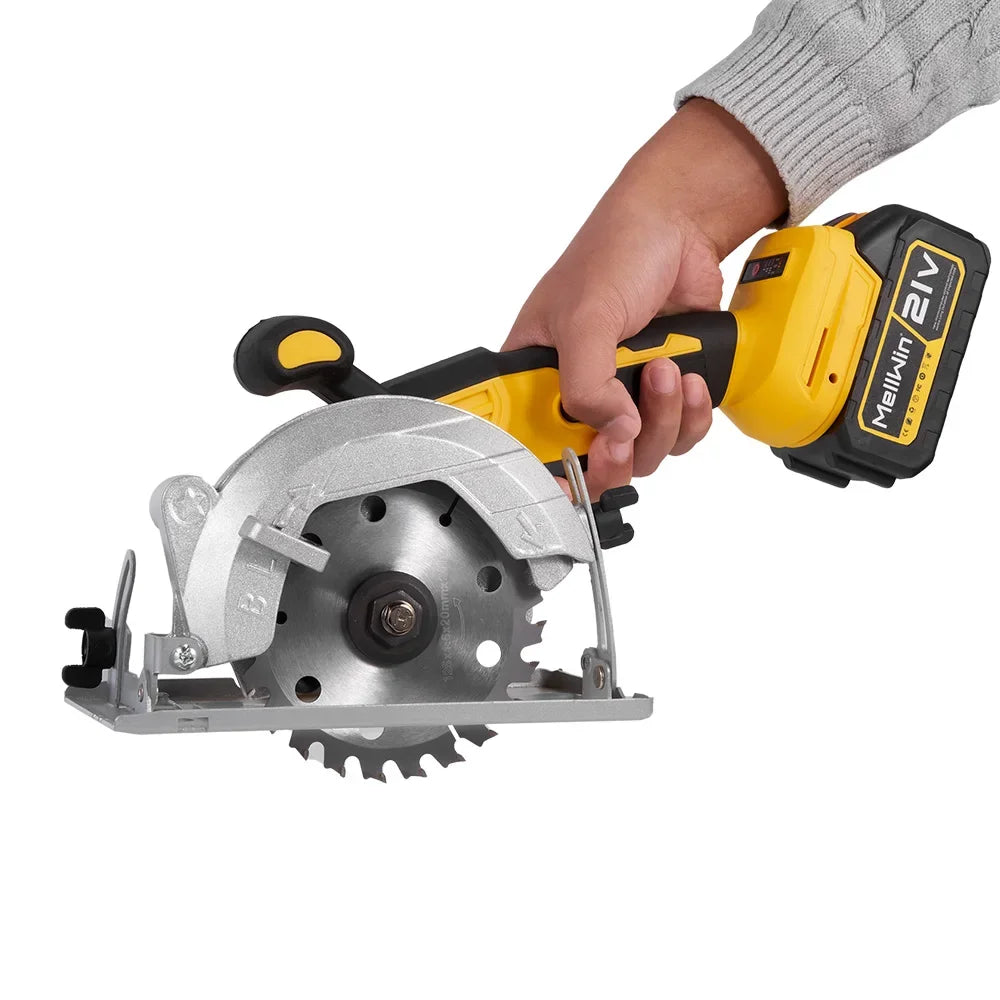 MELLWIN 5 Inch Brushless Electric Circular Saw Cordless Multi-Angle Saw Woodworking Power Tool Set For Makita 18V Battery Pin