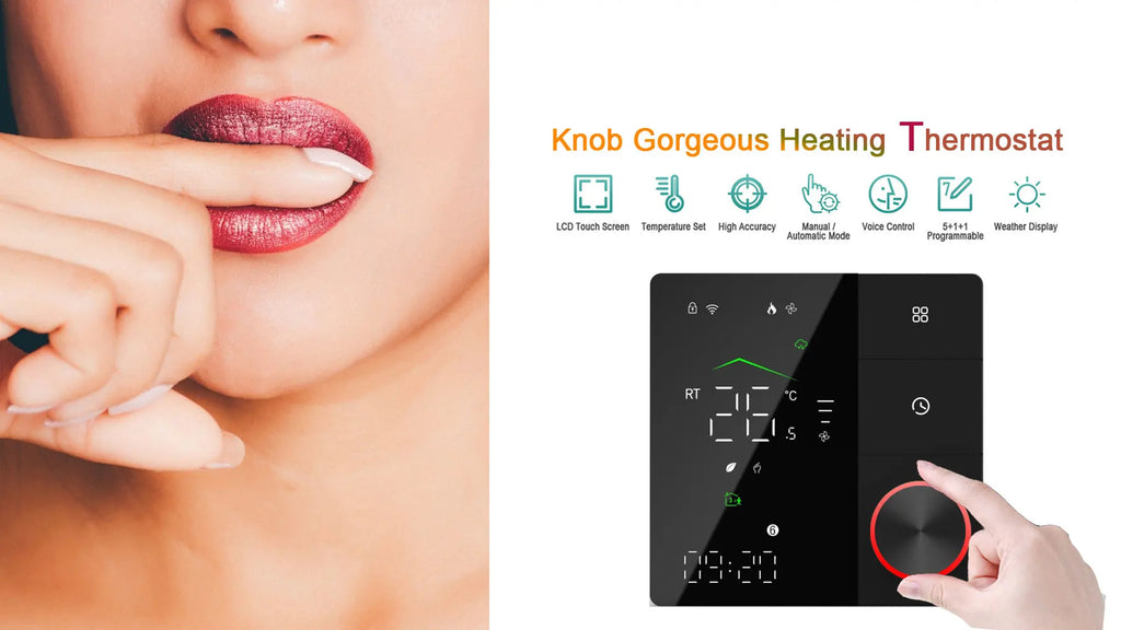 24V 110V 220V Heating Thermostat Matter for Compatible ZIGBEE WIFI Protocol Work Apple HomeKit,Google Assistant,Amazon Alexa