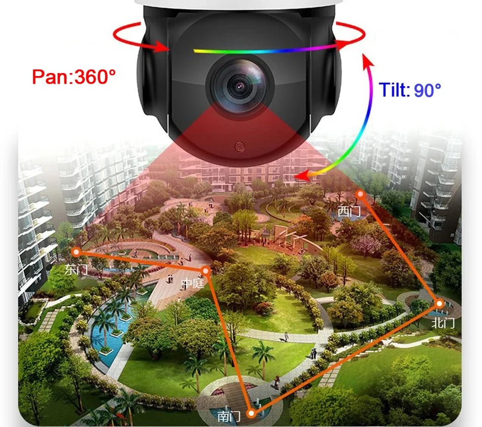 Max.512G Laser Infrared Metal Auto Tracking Cruise 8MP 4K 90X Optical Zoom 360° Audio POE PTZ Speed Dome Surveillance IP Camera