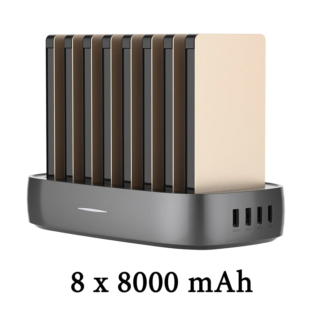 Fast Charging Power Bank Station 8 x 8000mAh | Tidesmit Gold-8 x 8000mAh 5200-9999mAh Tidesmit