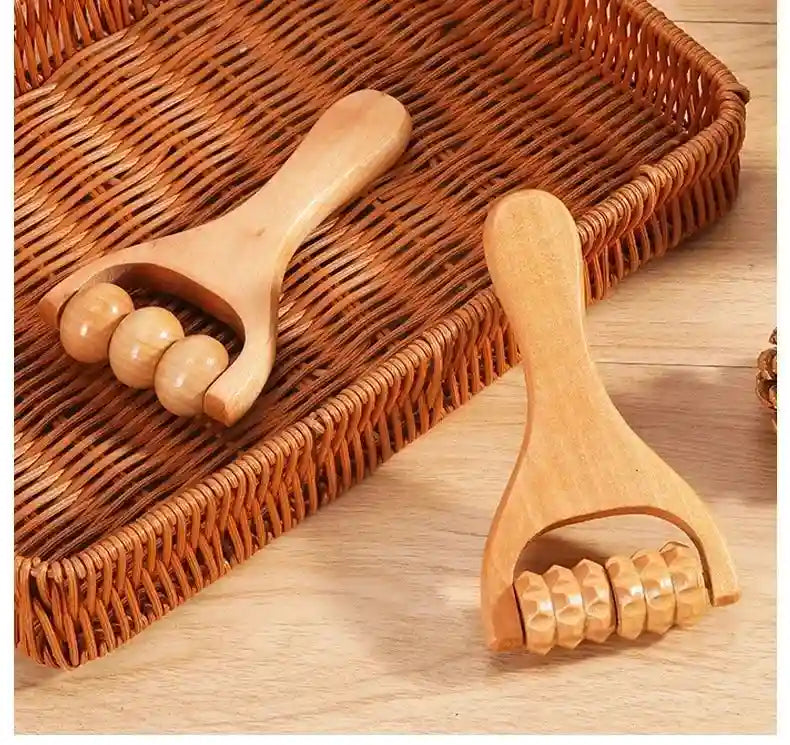 Wooden Massage Roller for Back & Neck Relief | Manual Deep Tissue Tool Massage Roller Tidesmit