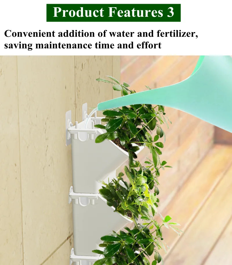 Plant Wall Flowerpot Modular Vertical Greening Basin Stackable Combination Wall Hanging Planter Flower Pots Garden Decoration