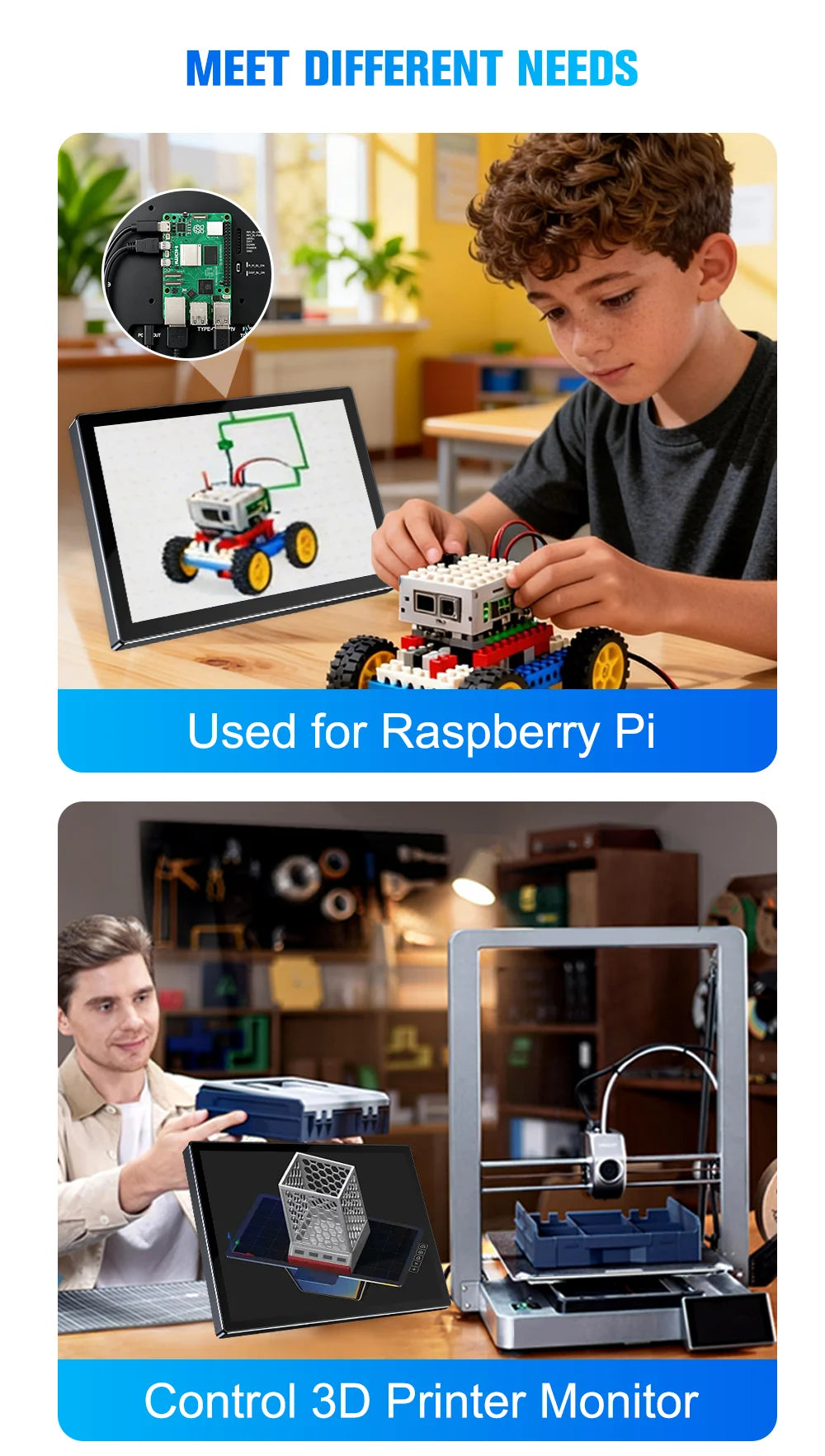 FORZOLA Raspberry Pi Screen 10.1 Touchscreen Monitor 1920x1200 HDMI Monitor IPS Display Free-Driver for Raspberry Pi 5/4/3/2 Win