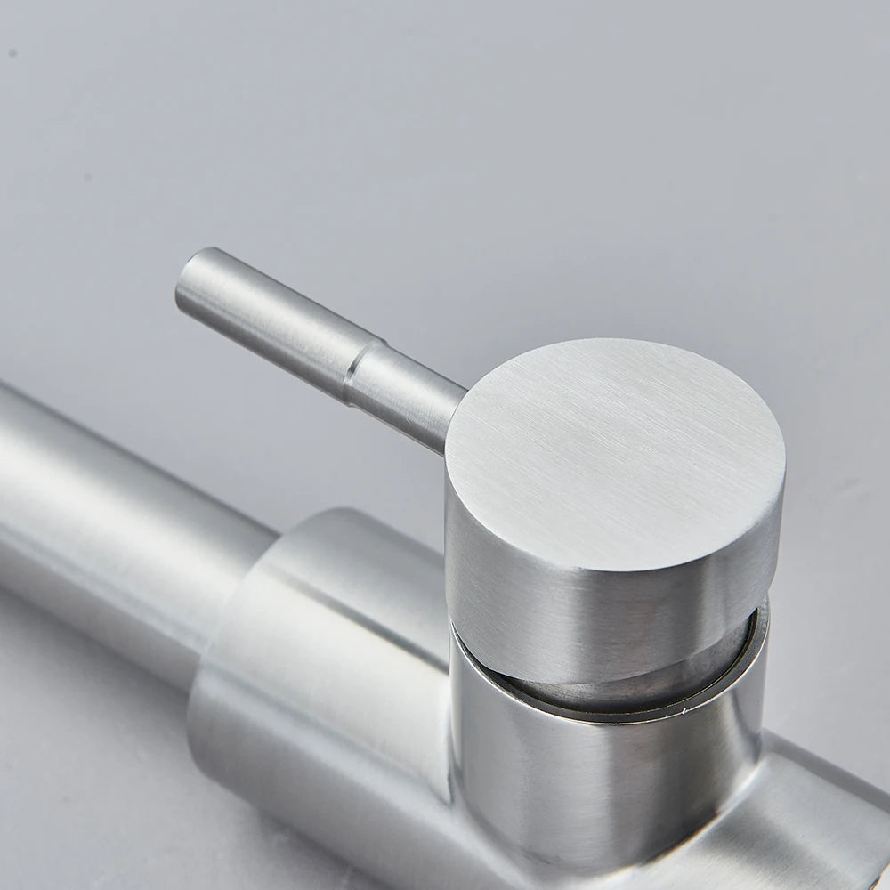 Pull Out Kitchen Sink Faucet Two Model Stream Sprayer Nozzle Stainless Steel Hot Cold Wate Mixer Tap Deck Single-hole Installation Kitchen Accessories