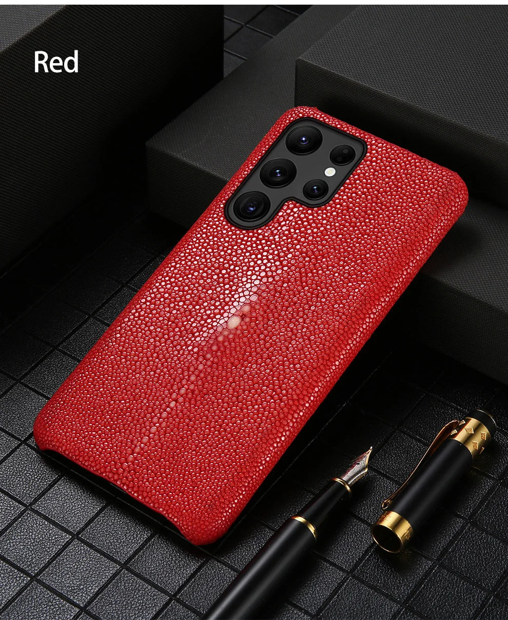 Stingray Leather Phone Case for Galaxy S24 S23 Ultra | Slim Drop Protection Tidesmit