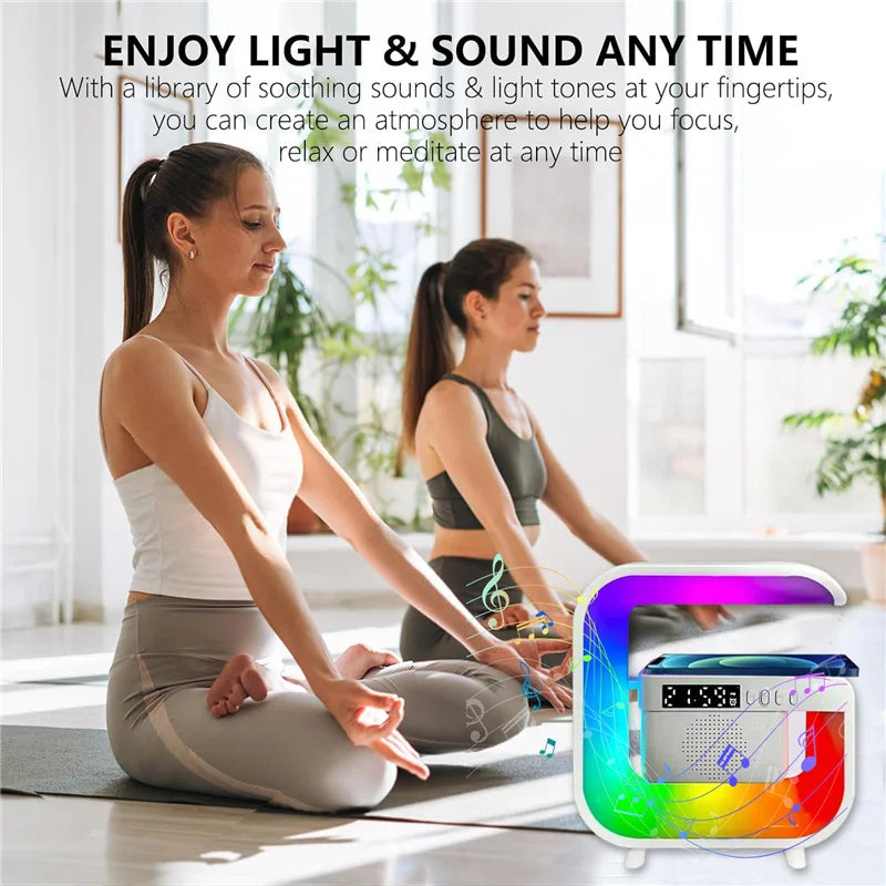 Wireless Charger Station with RGB Light and Portable Bluetooth Speaker Tidesmit