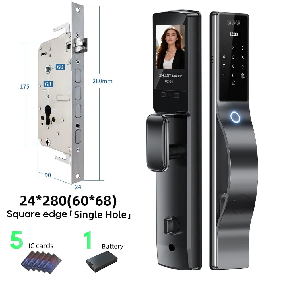 3D Face Recognition Digital Door Lock Unlock Smart Lock With Camera FIngerprint Password Unlock Keyless Electronic Door Lock