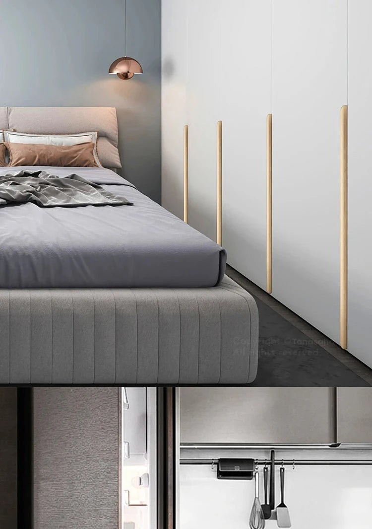 Aluminum Alloy Handles Invisible Furniture Pulls Cabinet Drawer Knobs Wardrobe Door Handles Hidden Hardware Accessories