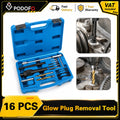 Podofo Glow Plug Removal Extractor Tool Kit Carbon Steel Broken 8mm 10mm Glow Plug Thread Repair HSS Tap Drill Bits & Complete Accessories for VW BMW Mercedes Toyota Ford Opel Peugeot Renault Fiat Alfa Romeo Vauxhall Rover Ve
