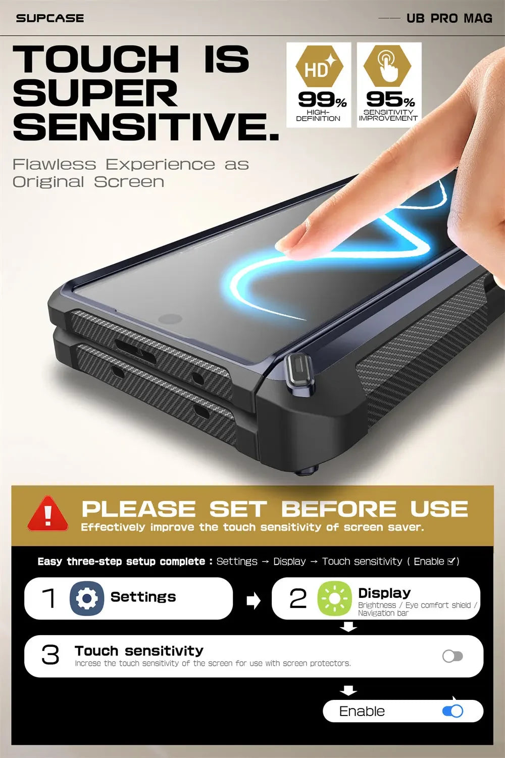 Samsung Galaxy Z Fold 6 Rugged Case with Screen Protector Tidesmit