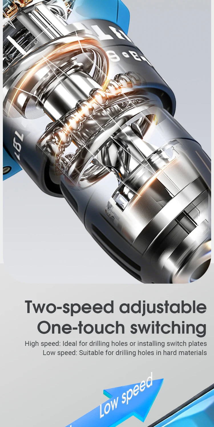 Mamidw 3/8'' 10mm Chuck Cordless Power Drill 25N.M 1150RPM Electric Screwdriver Drill for Daily Home Improvement Woodworking Tasks, For Makita 18V Battery PIN