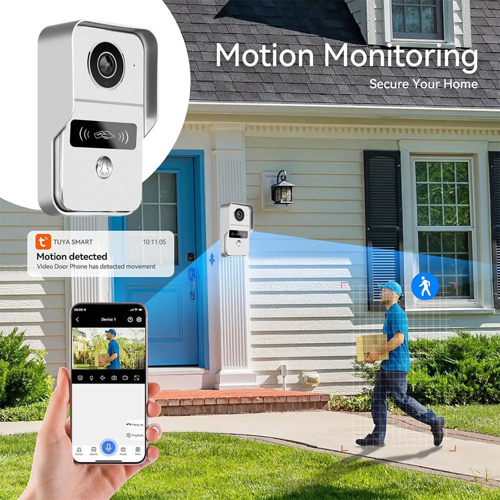 New 4-Wire TUYA Smart Video intercom doorbell Wired 1080P Waterproof Camera 5G WIFI 7/10inch IPS Touch Screen Support IP CCTV