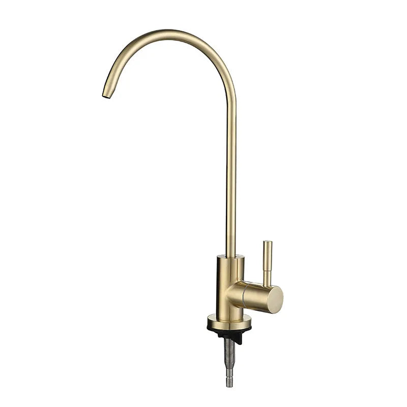 304 Stainless Steel Brushed Gold Kitchen Faucet 1/4" Water Purifier Faucet Direct Drinking Faucet Anti-Osmosis Purifier Tap