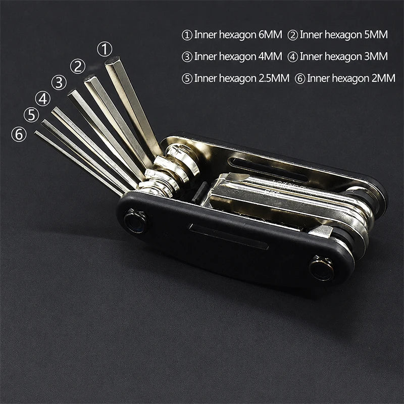 16 in 1 Folding Multi Tool Set Combination Screwdriver with Hex Keys for Motorcycle E-Bike Bicycle Repair