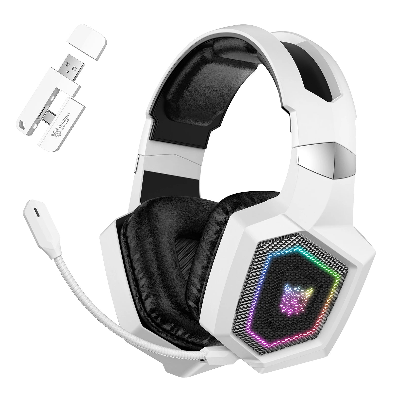 Wireless Gaming Headset with Active Noise Canceling - White Tidesmit Tidesmit