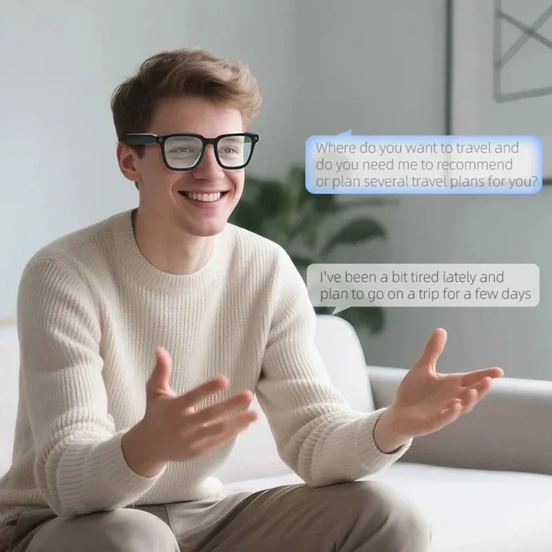 AI Smart Glasses with 4K Camera & Real-Time Translation - Black Tidesmit