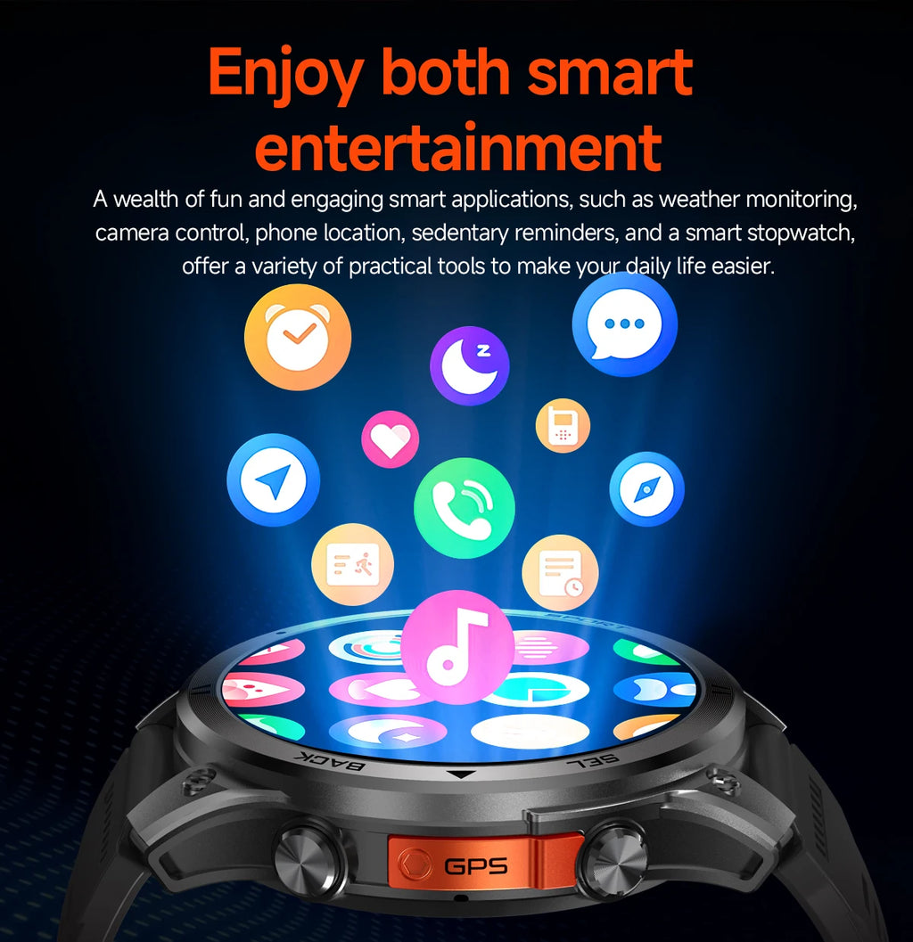 LIGE 2026 New GPS Path Smart Watch 530mAh Battery IP68 Waterproof Sports Run Tracker BT Call Outdoor Compass Military Smartwatch