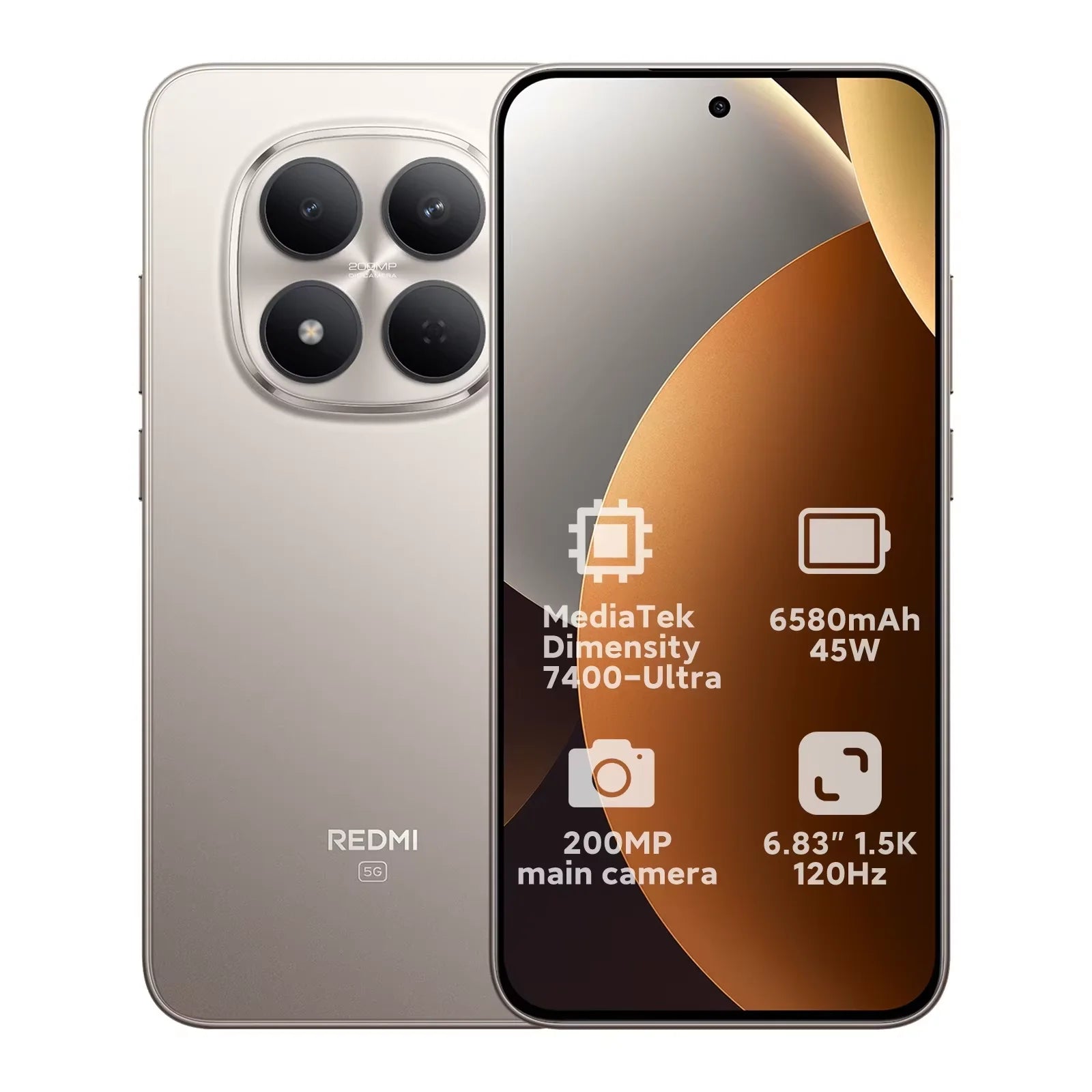 Global Version Redmi Note 15 Pro 5G Dimensity 7400-Ultra Smartphone 6580mAh 45W Battery 200MP OIS Main Camera Xiaomi Cellphone