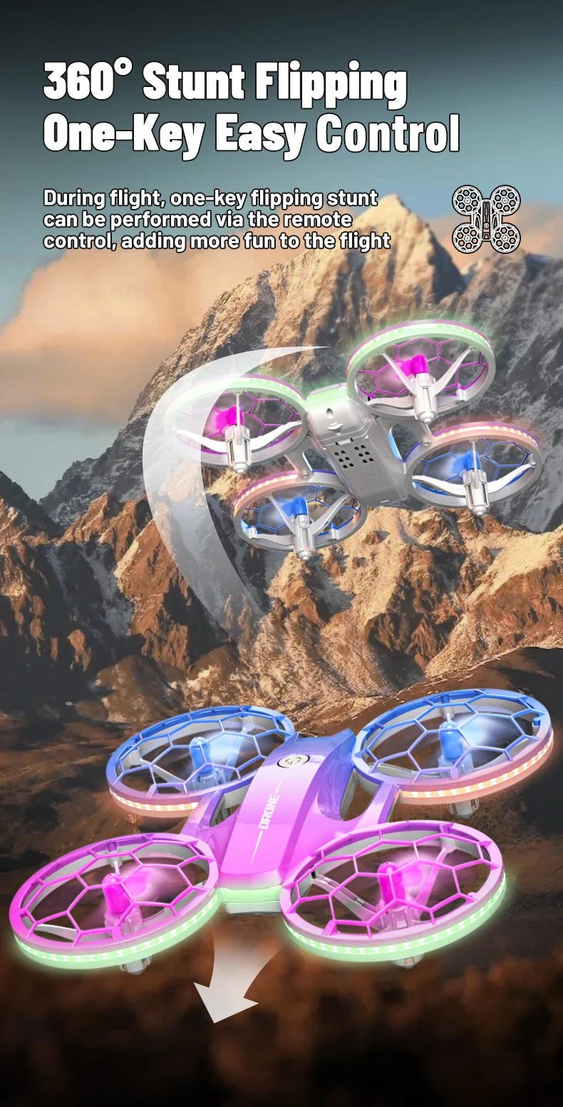 Mini RC Drone for Kids - UFO LED Beginner Drone with Obstacle Avoidance Tidesmit