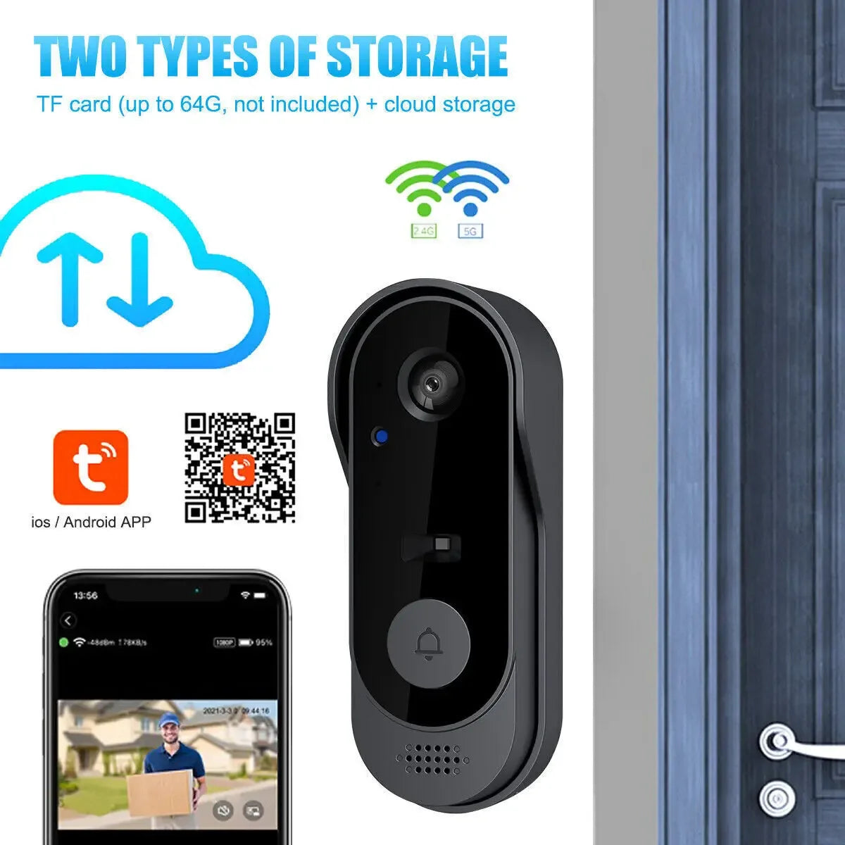 Tuya Wireless Doorbell With Camera Bundle Doorbell Smart Home WIFI HD Outdoor Phone Camera Security Video Intercom Night Vision
