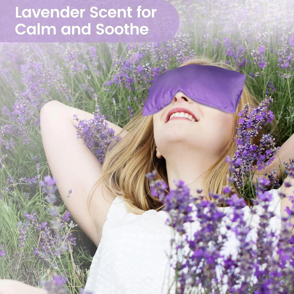 Weighted Eye Mask for Sleeping Soft Heated Eye Mask Moist Heat Warm Compress for Eye Microwave Reusable Sleep Mask for Women Spa