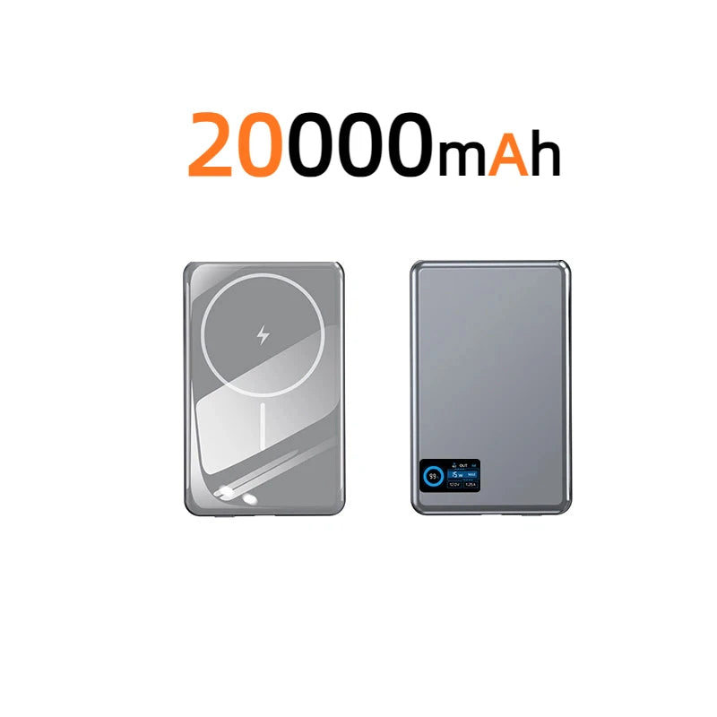 Tidesmit 50000mAh Magnetic Power Bank: Fast Charging Portable Charger Silver 20000mAh Tidesmit
