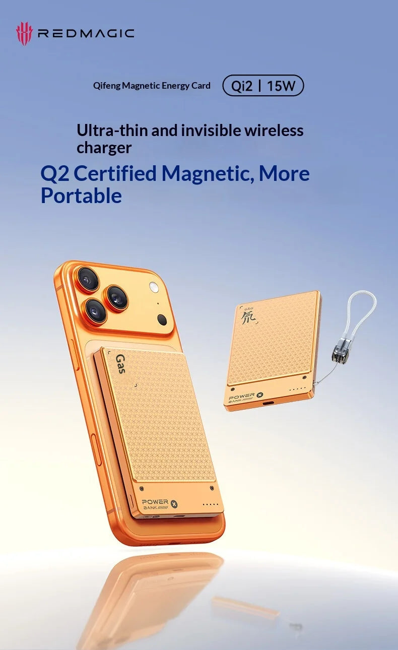 Tidesmit Magnetic Power Bank 5000mAh Qi2 20W Fast Charger - Orange Tidesmit