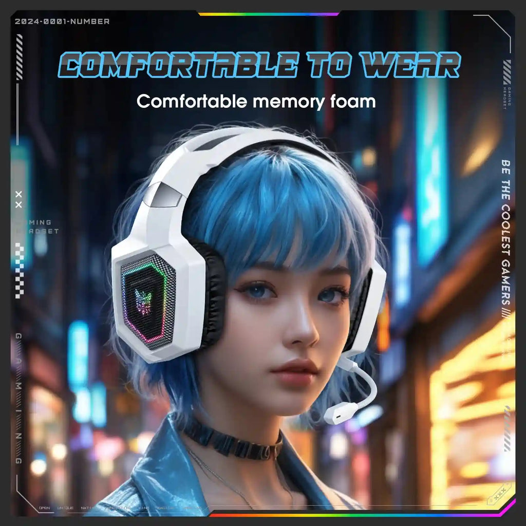 Wireless Gaming Headset for PS5 & PC with Noise Cancelling Mic - White Tidesmit