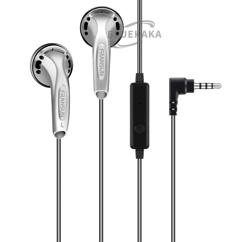Wired Gaming Earbuds With 9D HiFi Bass Microphone | Tidesmit Silver With Mic Tidesmit