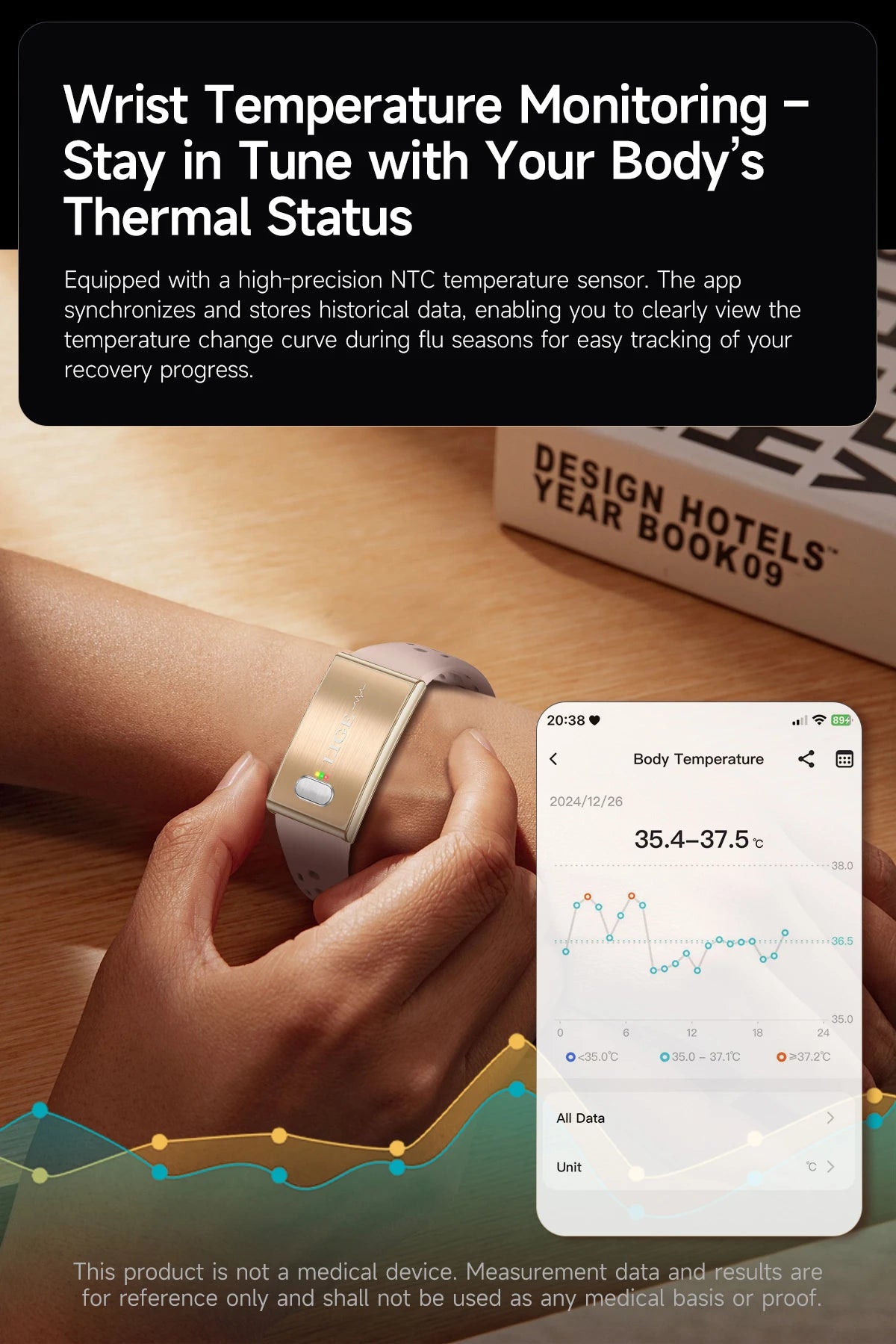 ECG Health Smart Bracelet 2026 New HRV Monitor Fitness Tracker Wristband Sport Band Waterproof No Screen Smartwatch Women Men