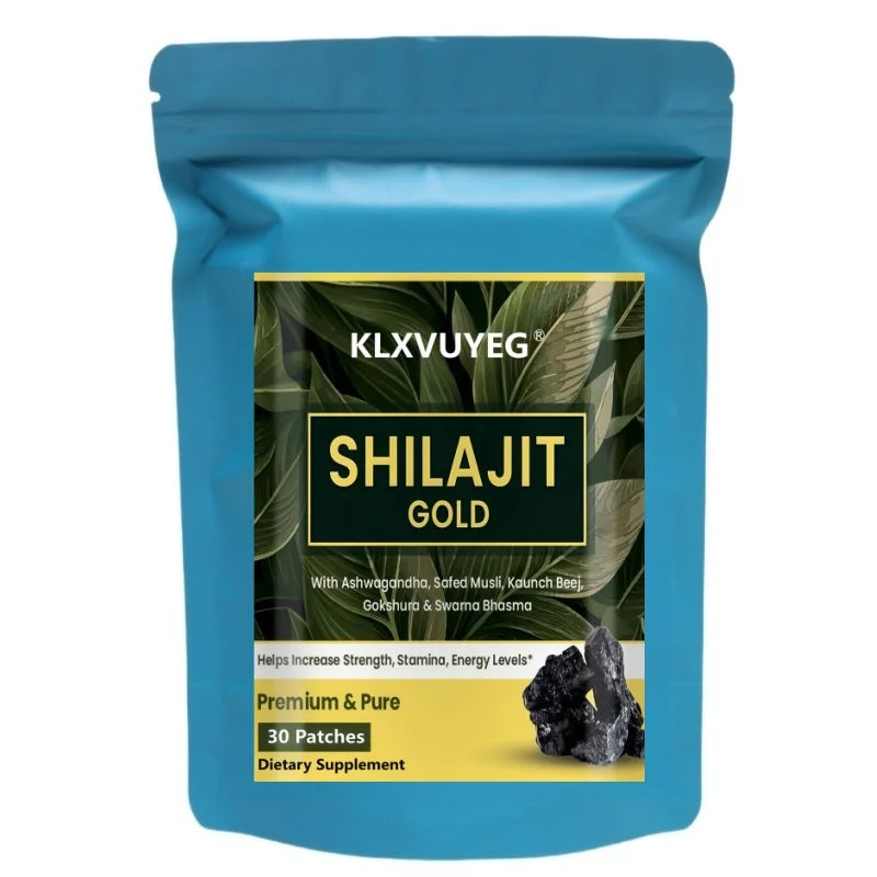 Shilajit Extract Patch equivalent to 6550mg & Ashwagandha, Ginseng, Saw Palmetto, Maca, Tribulus, Chaga| Acid|Immune Support