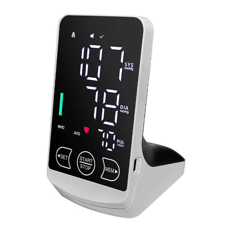 English/Spanish Voice Large Display Screen Rechargeable Automatic Tonometer Arm Blood Pressure Monitor Digital Tensiometer