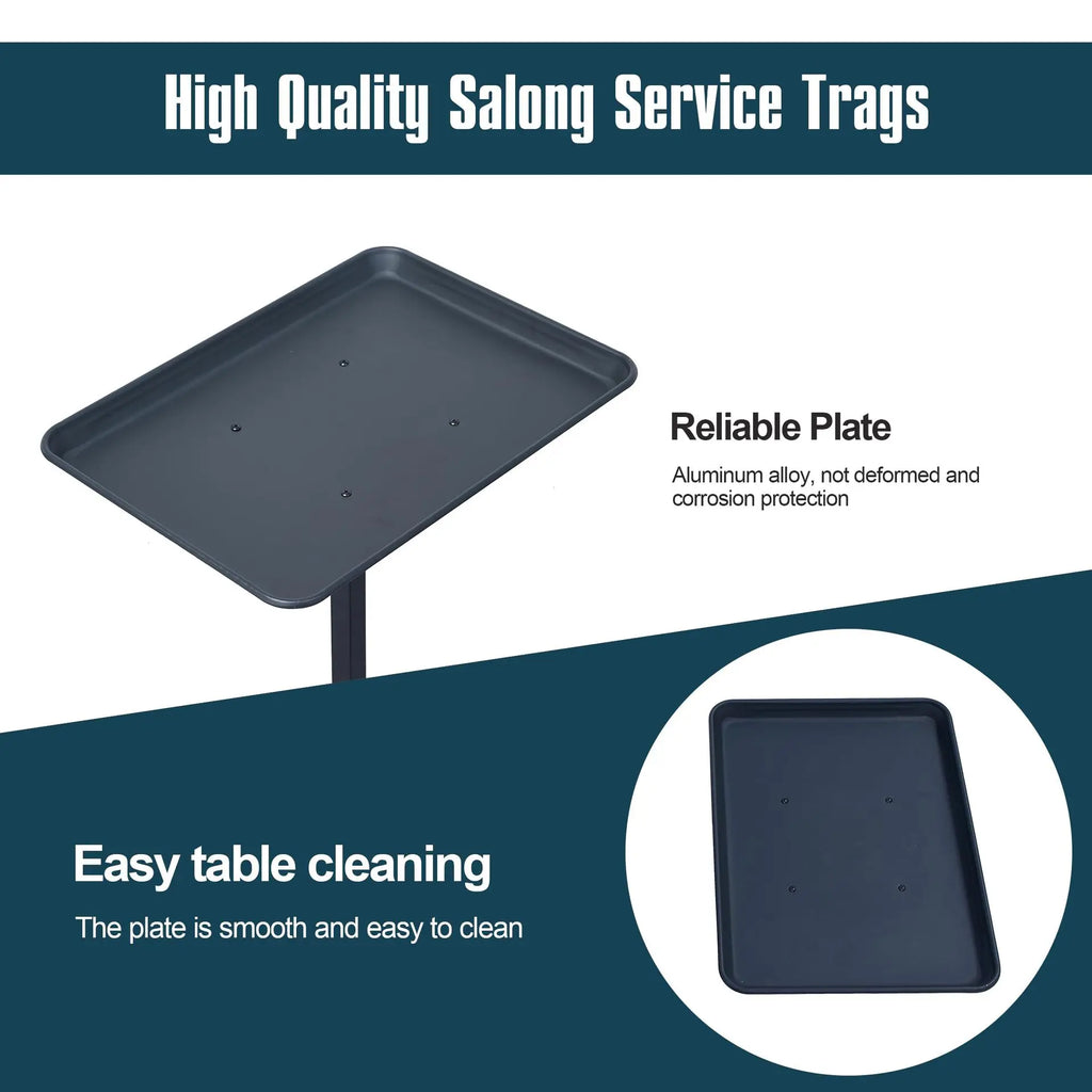 Salon Chair Tray 360 Rotation - Adjustable Black Storage Tray Massage Chairs Tidesmit
