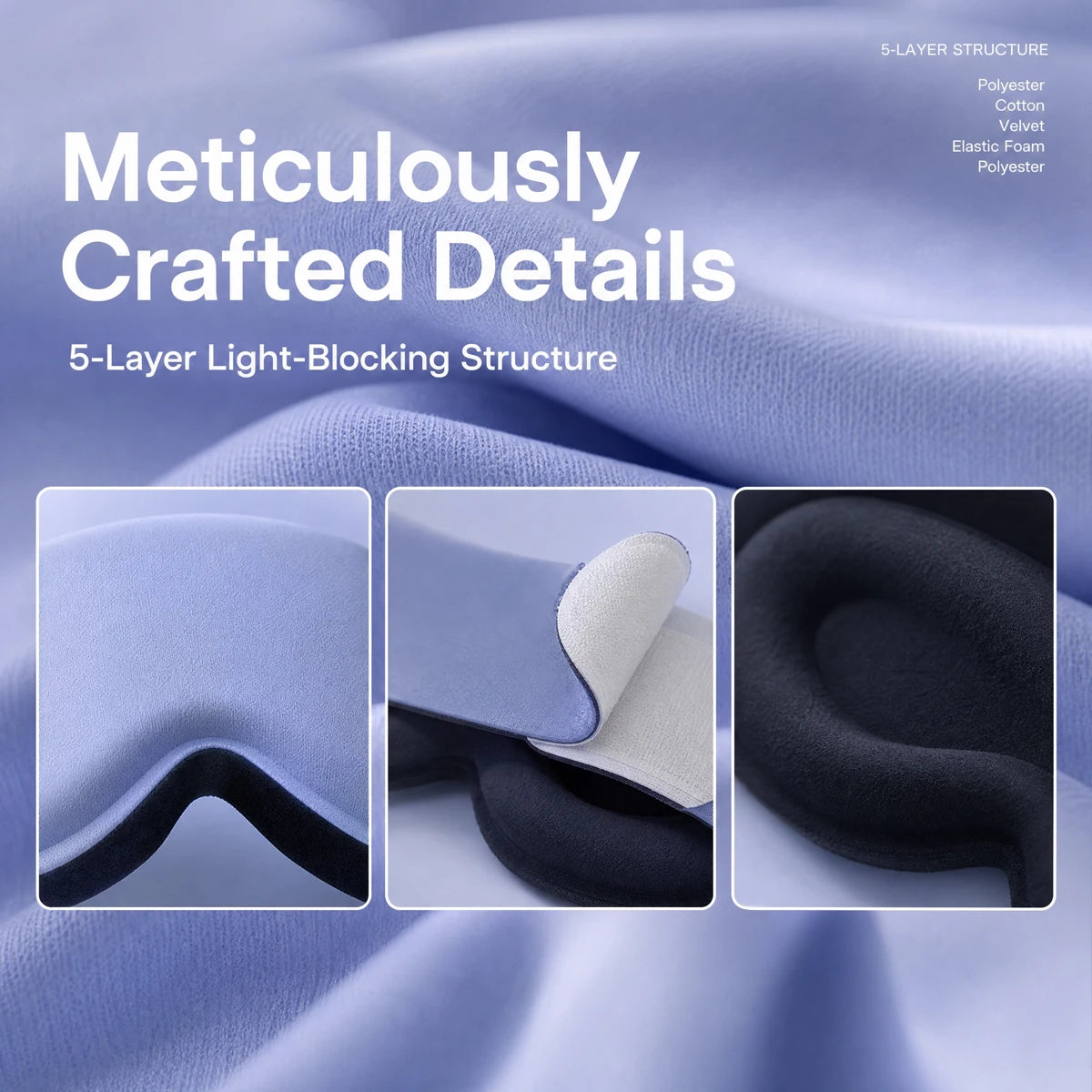 Sleep Eye Mask, 3D contour design with gravity beads inside, weighted Eye Mask 100% light blocking, relieving eye fatigue