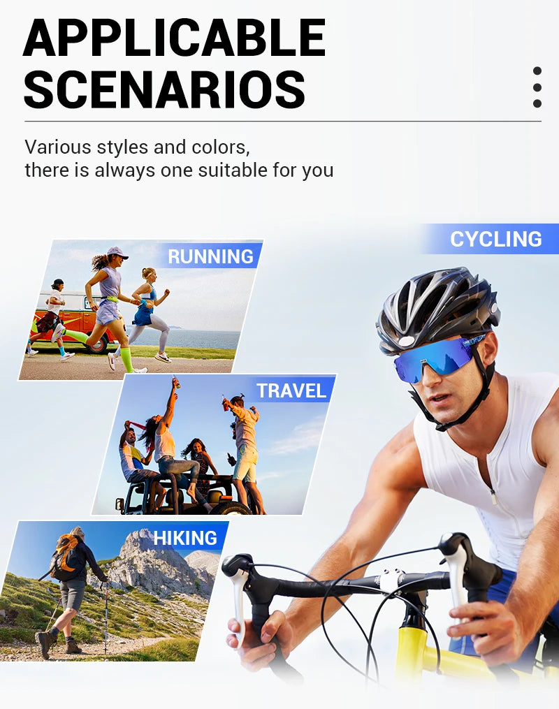 Kapvoe New Cycling Glasses  Men UV400 Sports Running Sunglasses Women Outdoor Drving Hiking Riding Goggles MTB Bicycle Eyewear