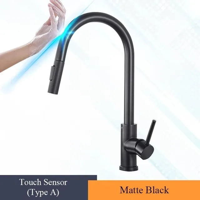 Pull Out Touch Sensor Kitchen Faucet 360 Rotation Kitchen Faucet Sensor Tap Faucet Single Handle Mixer Tap