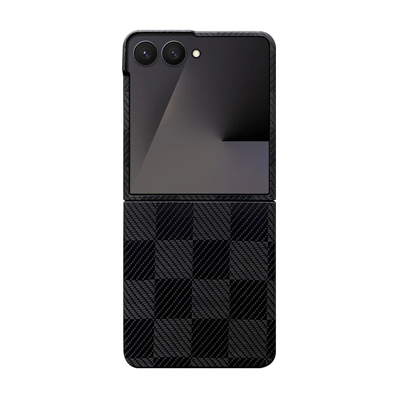 Samsung Galaxy Z Flip 7 Aramid Fiber Case with Magnetic Holder Pattern B only shell Galaxy Z Flip7 Tidesmit