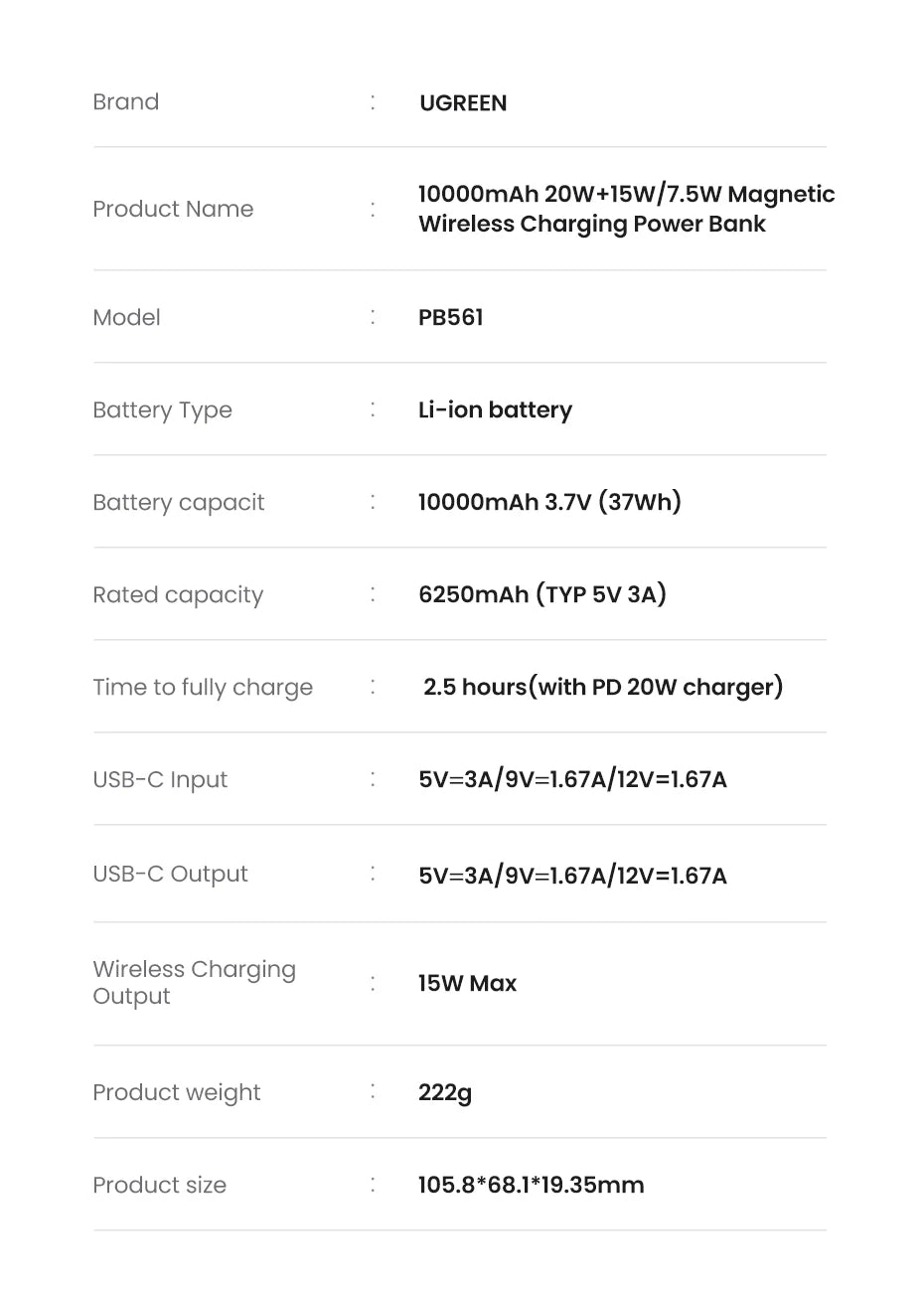 Magnetic Power Bank 10000mAh Portable Wireless Charger - Tidesmit Tidesmit