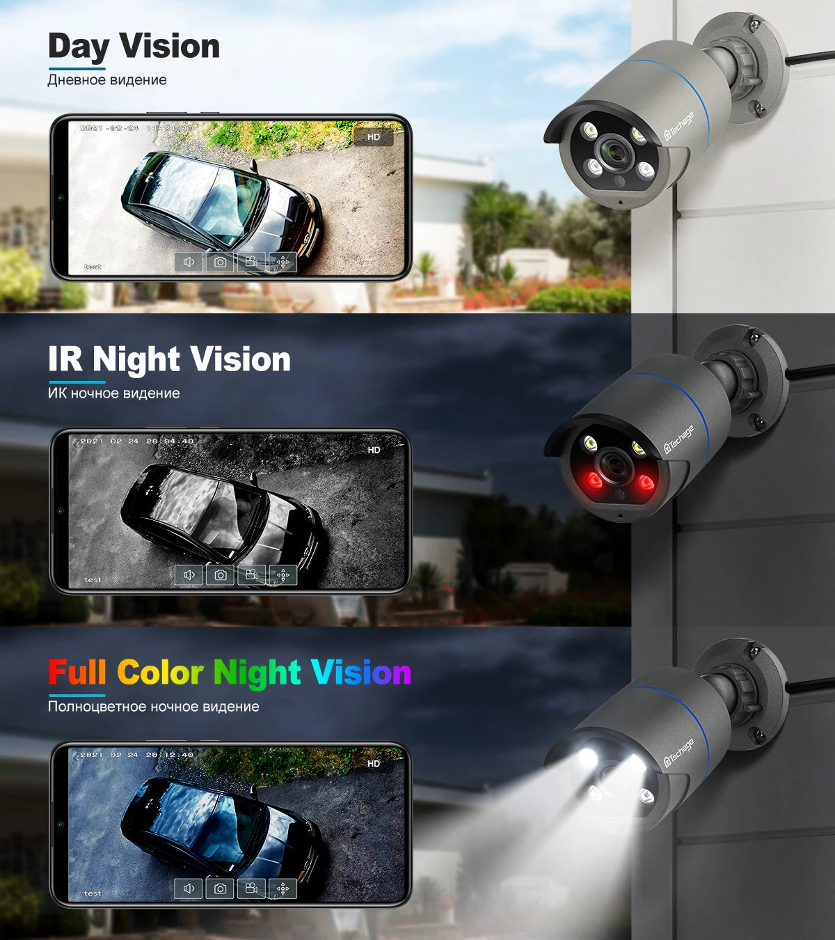 Techage 4MP Two Way Audio POE IP Camera H.265 IP66 Waterproof Outdoor Video CCTV Security Surveillance Camera for POE NVR System