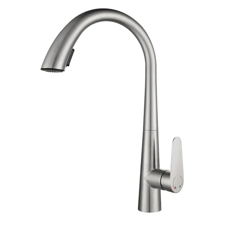 Stainless Steel Gold Kitchen Faucet Brushed Gold Kitchen Hot and Cold Water Faucet Washbasin Sink Faucet