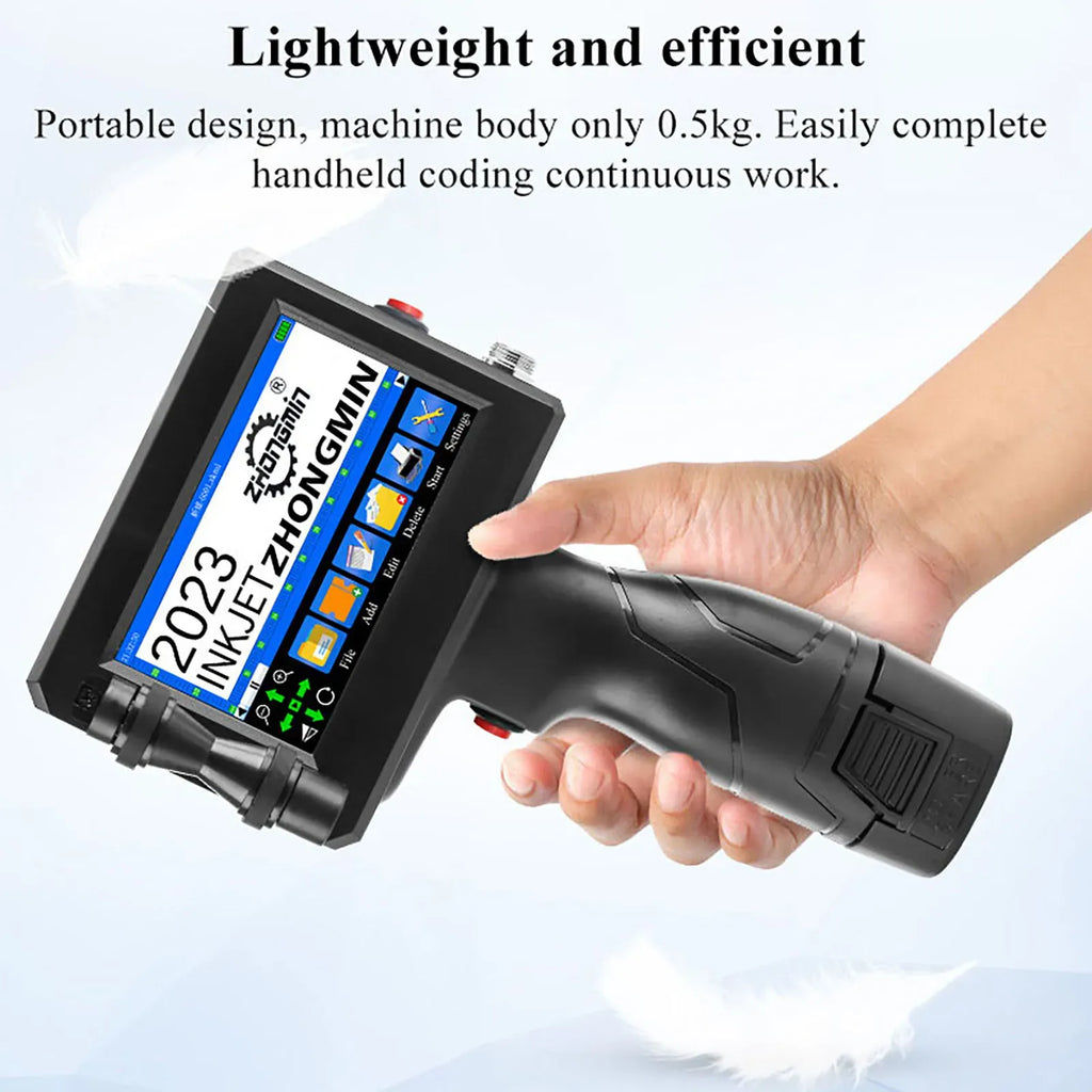 ZM-Z20 25.4mm Handheld Inkjet Printer for Text QR Barcode Batch Number Logo Date Label Coding Machine Portable Mini Printer