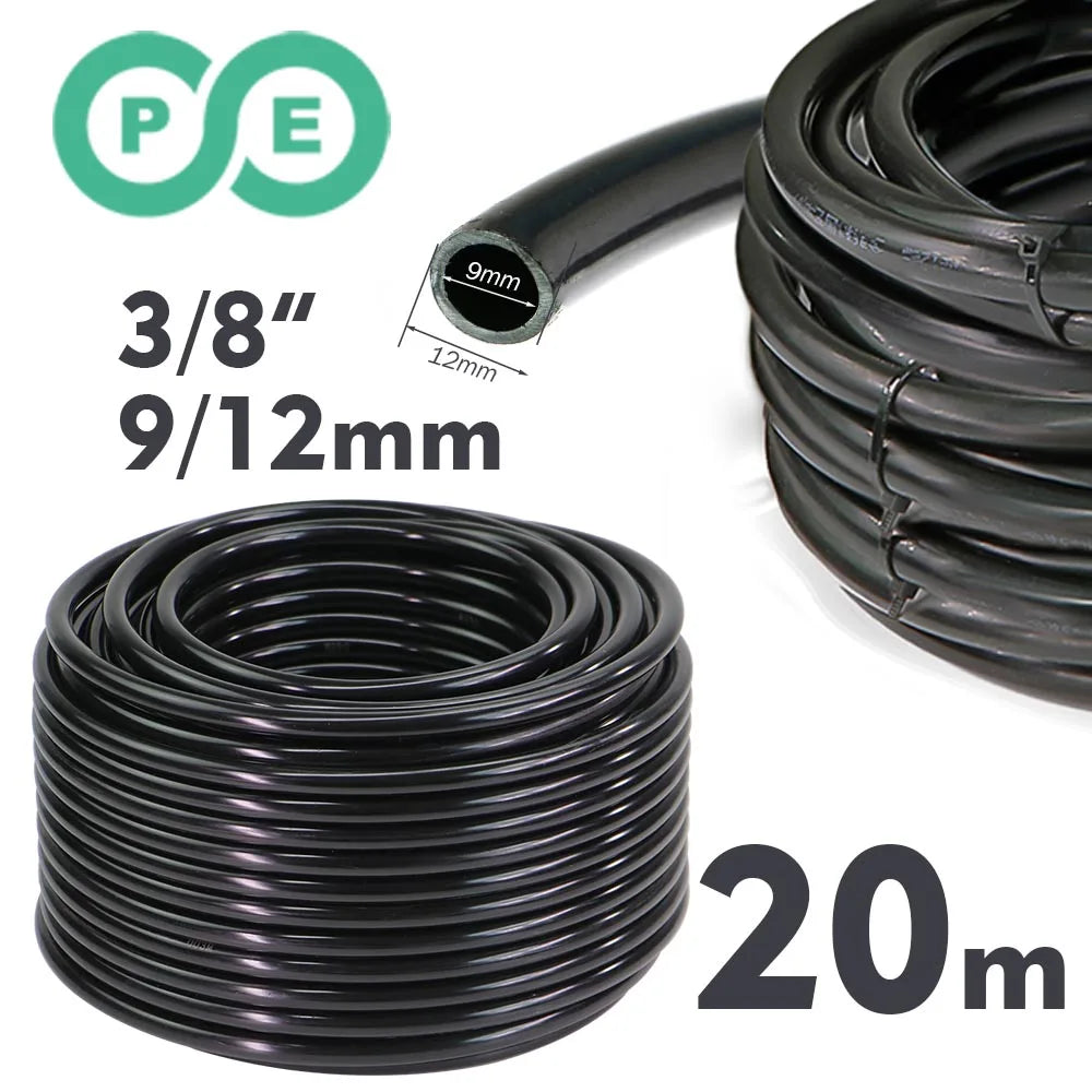3/8" 9/12mm Misting Cooling System 360° Bend 0.6mm Nozzles Atomizer Sprayers PE Tubing 80 Mesh Filter Garden Irrigation Watering
