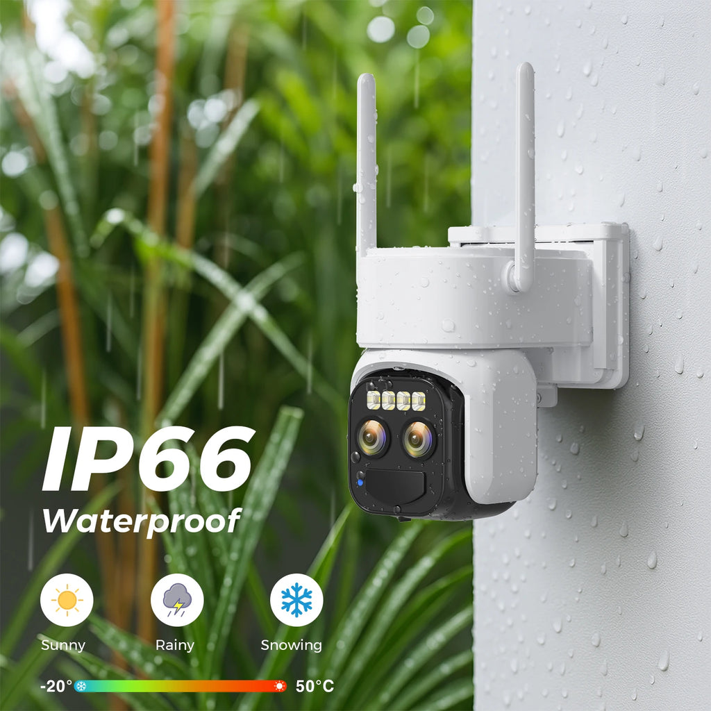 10MP Outdoors Solar Camera 5K PTZ IP 5G Wifi Camera Built in 7500Mah Battery Human Ai Auto Detect Tracking Surveillance Camera