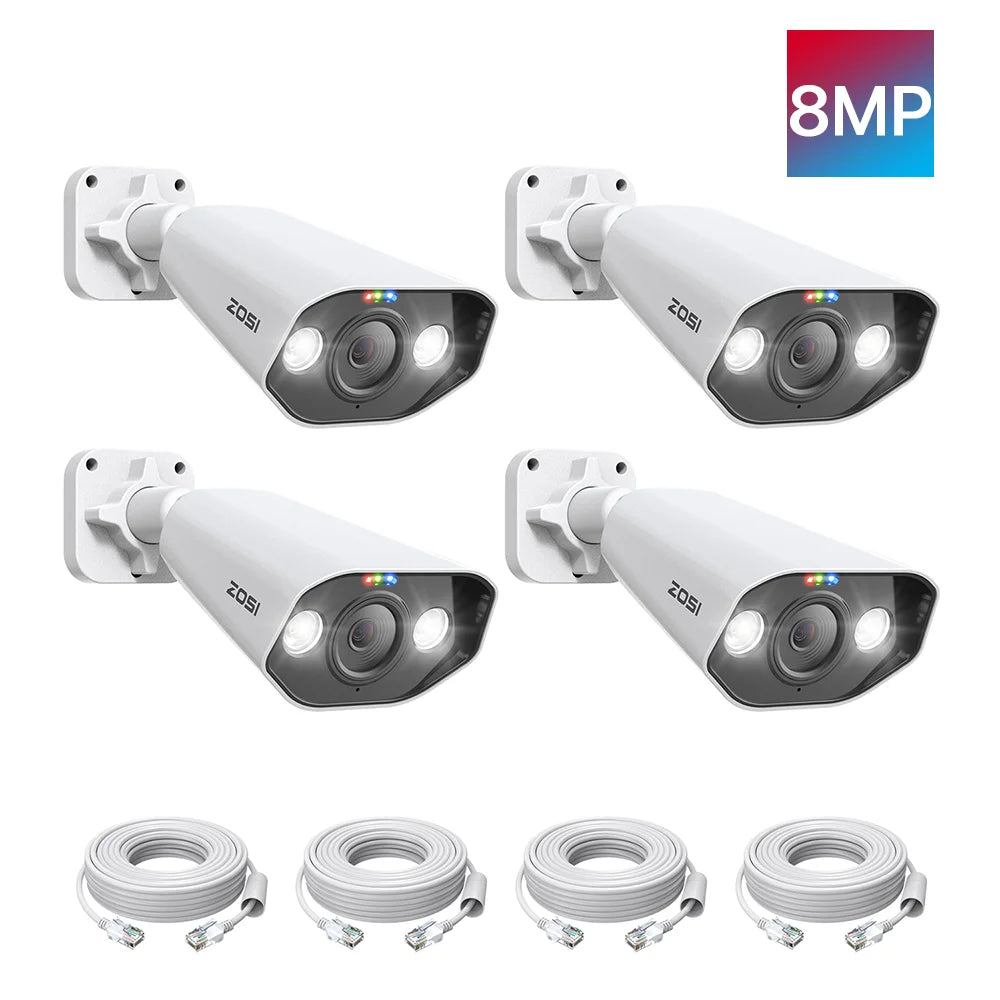 ZOSI 4K 8MP 5MP Add-on Camera for PoE Security Camera System, Work with ZOSI 8 Channel 16 Channel PoE NVR