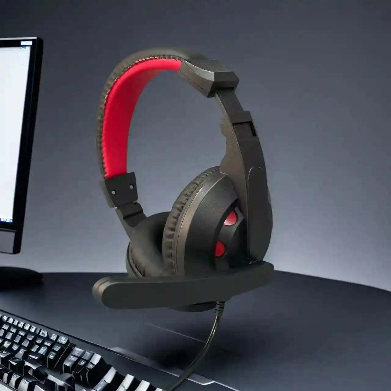 Tidesmit Red Over-Ear Gaming Headphones with Mic and Low Latency Audio Tidesmit