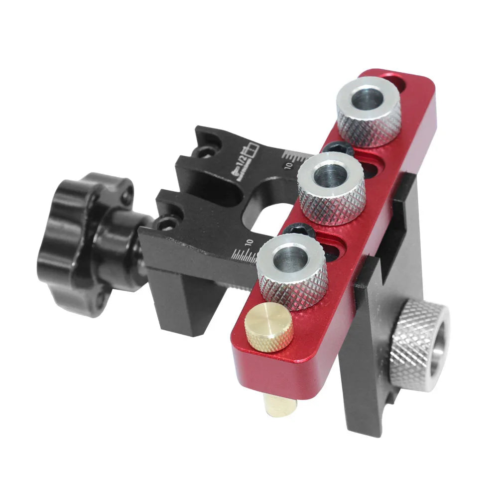 3 In 1 Universal Dowel & Pocket Hole Jig Adjustable Wood Hole Drilling Guide Locator Woodworking Cam Doweling Kit Tool