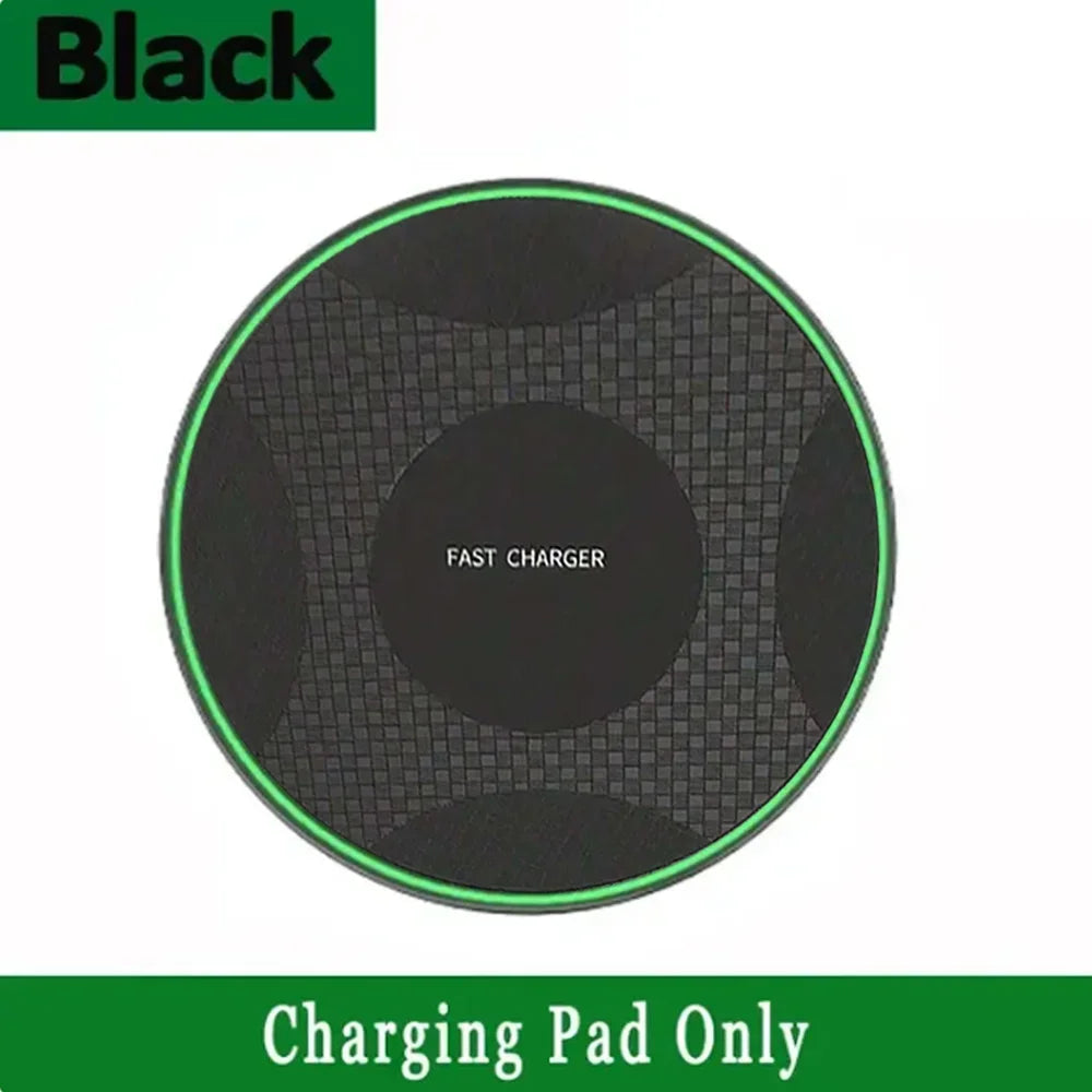 Fast Wireless Charger Pad - Qi Certified for iPhone and Samsung Black no cable Tidesmit