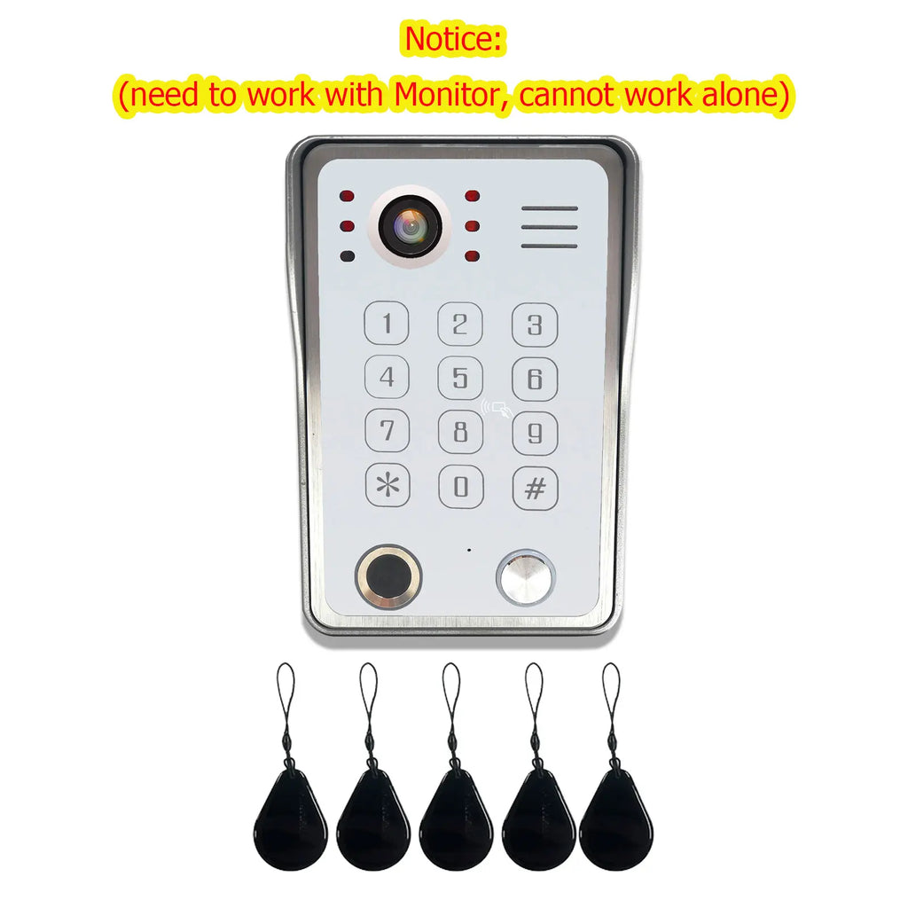 ANJIELO Fingerprint IC Card Password 3in1 Unlock Doorbell Video Intercom for Home 1080P 148° Wide View  4-wired System